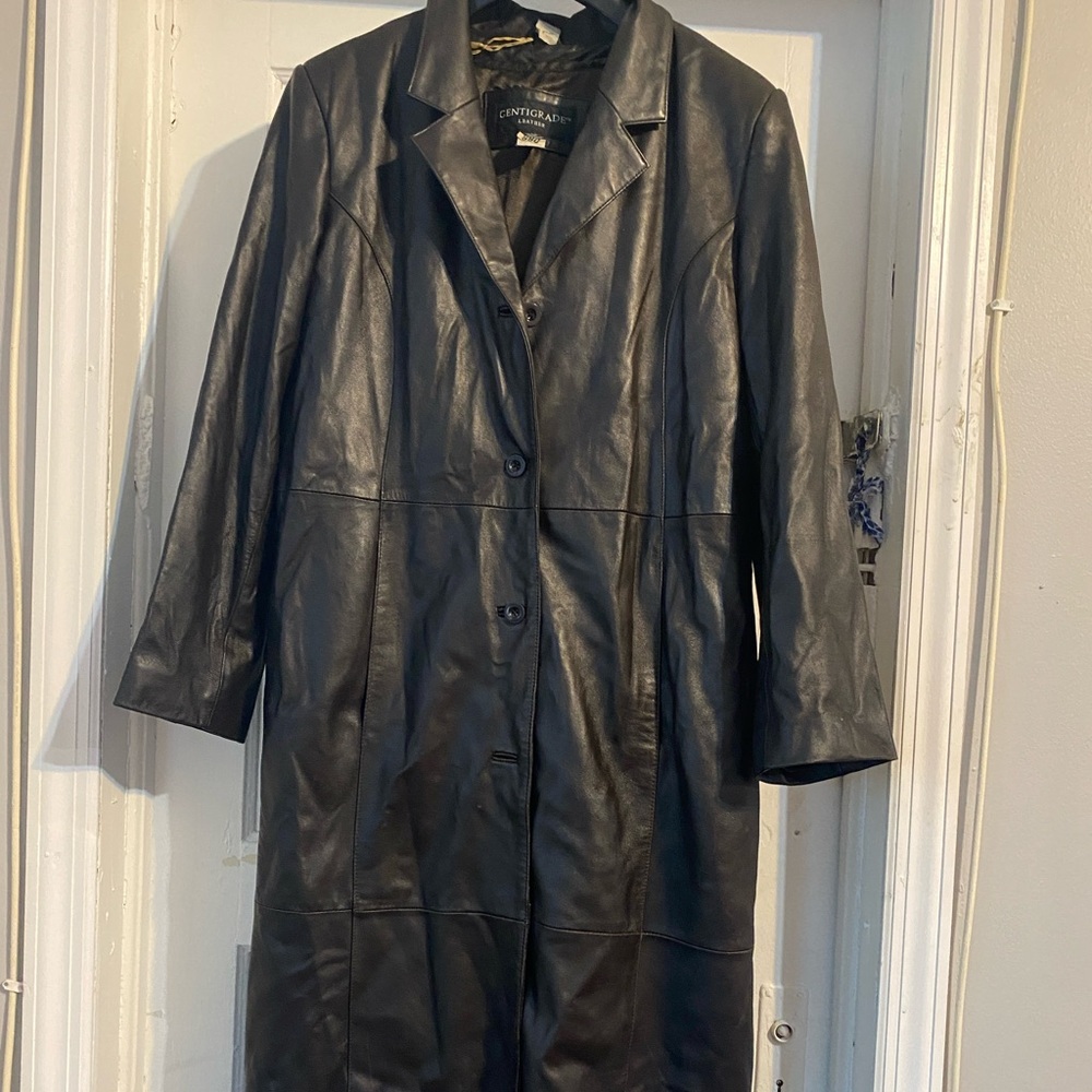 SOLD Vintage Leather Trench